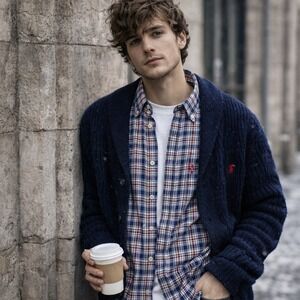 Ralph Lauren Blake Plaid Button Down Shirt Red Blue Large Heritage Prep Revival